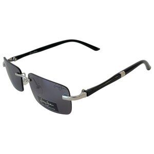 New Sean John Black & Silver Rimless Lens Rare Sunglasses w/ Dark Grey UV Lenses